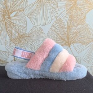 UGG Multicolor Fluffy Slide Sandals